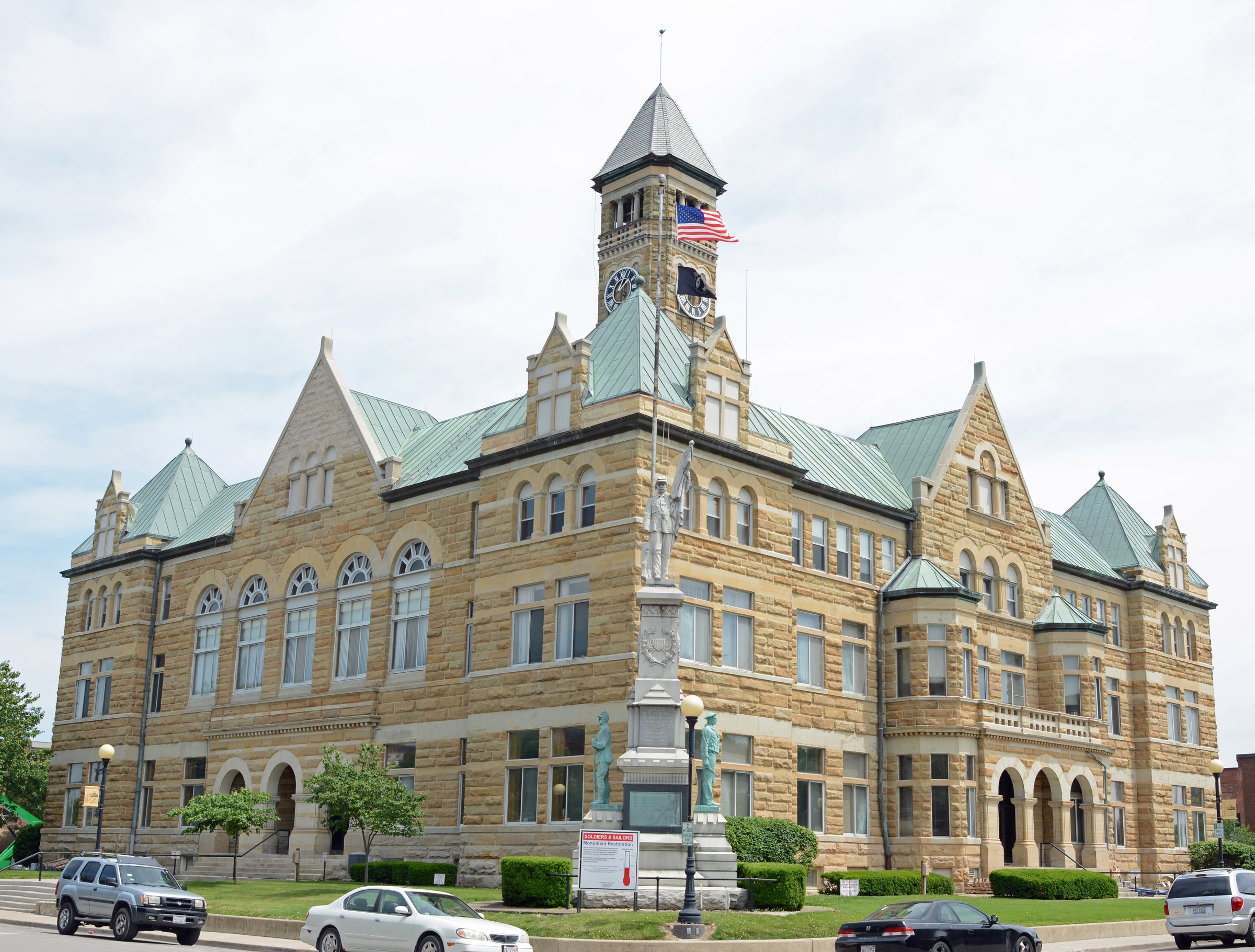 The Coles County Courthouse on the square in Charleston, Illinois